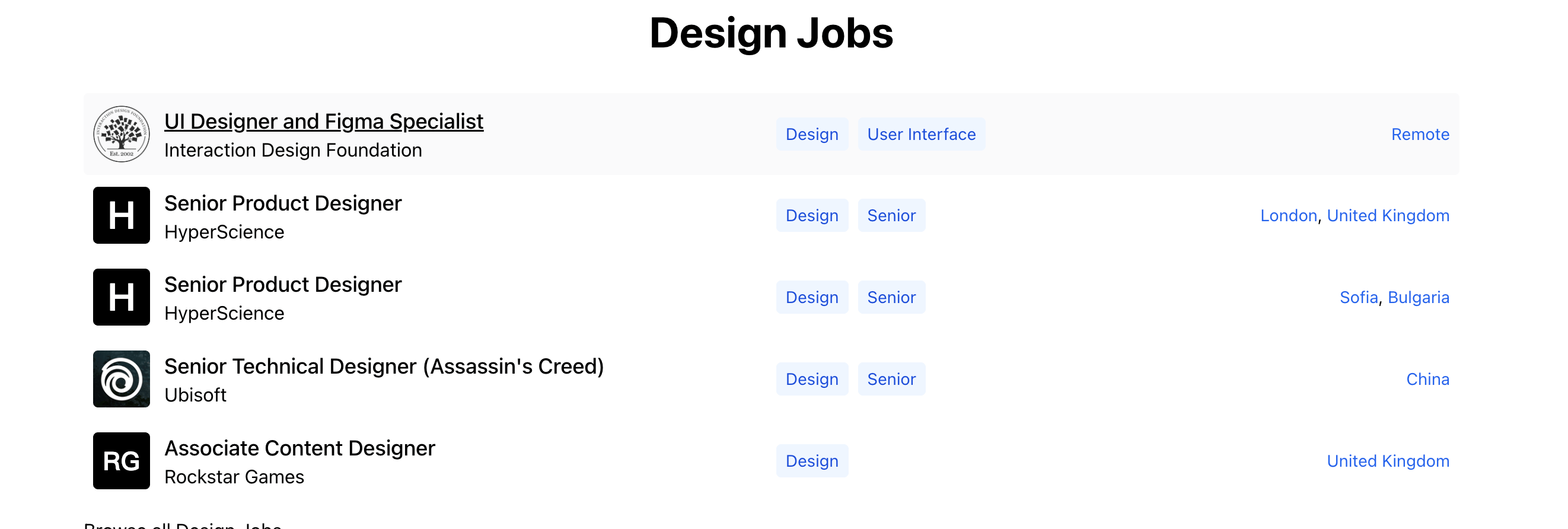 Startup jobs